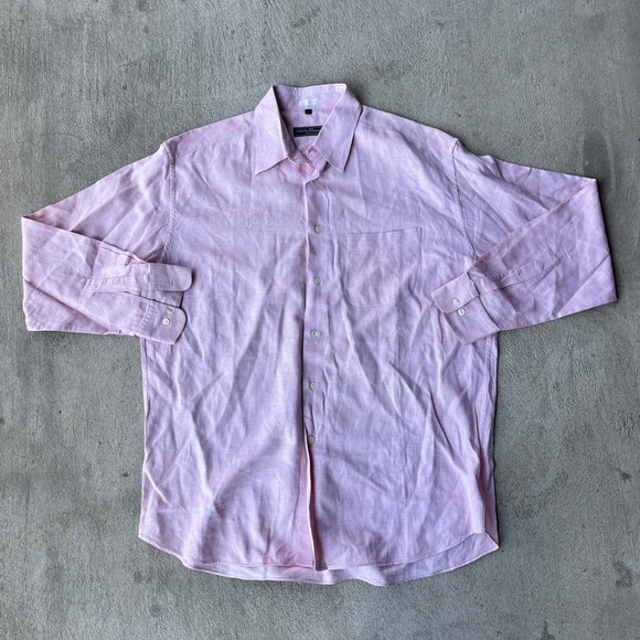 Mens Pink Salvatore Ferragamo Button Up XL Polka dot - Picture 1 of 8